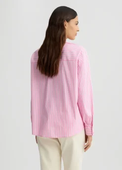 Camicia con rouches a righe