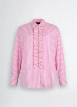 Camicia con rouches a righe