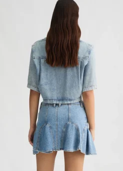 Camicia cropped in denim