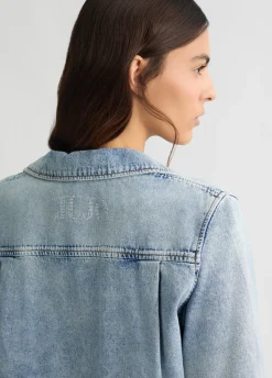 Camicia cropped in denim