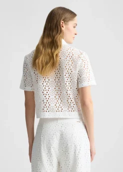 Camicia cropped in sangallo