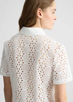 Camicia cropped in sangallo