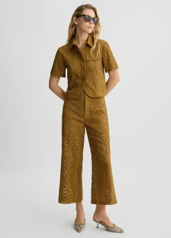 Camicia cropped in sangallo