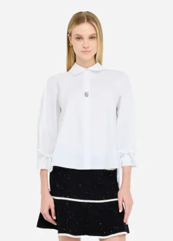 Camicia in cotone con laccetti