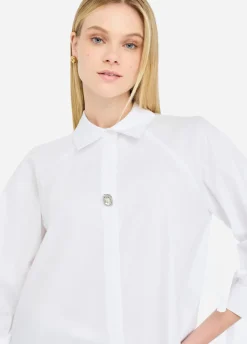Camicia in cotone con laccetti