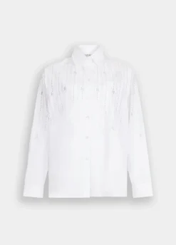 Camicia in cotone con strass