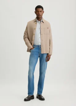 Camicia in cotone e lino a righe