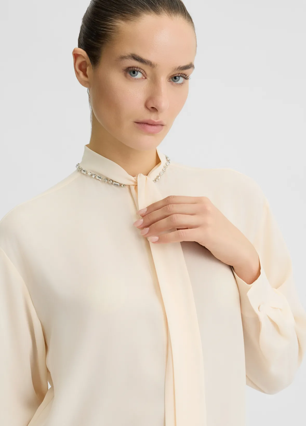 Camicia in georgette con strass