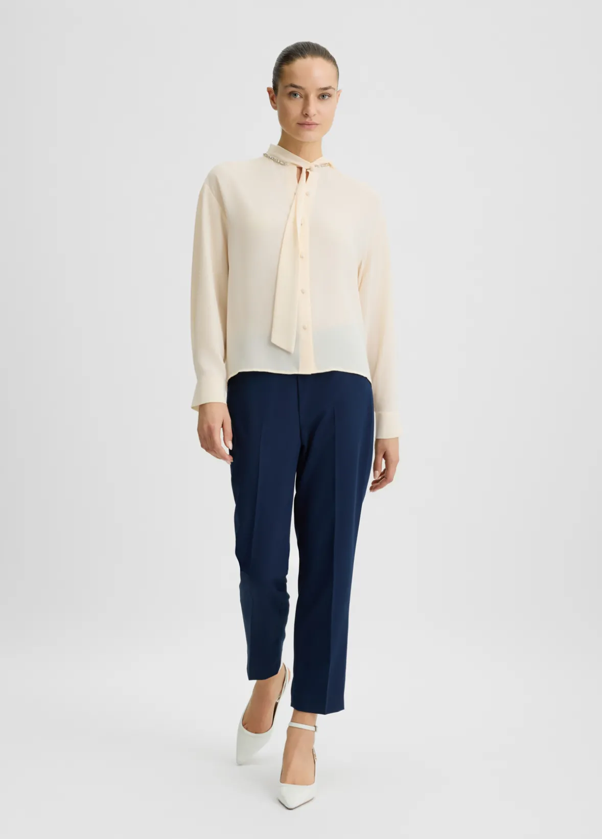 Camicia in georgette con strass