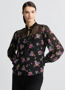 Camicia in georgette floreale