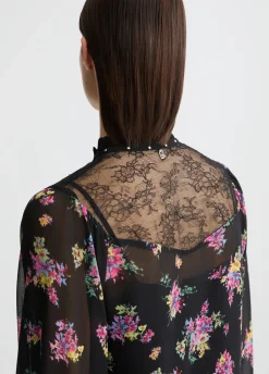 Camicia in georgette floreale
