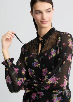 Camicia in georgette floreale