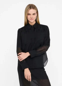 Camicia in organza con ricami