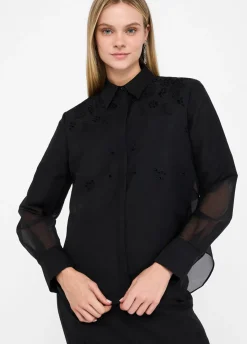 Camicia in organza con ricami
