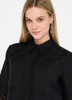 Camicia in organza con ricami