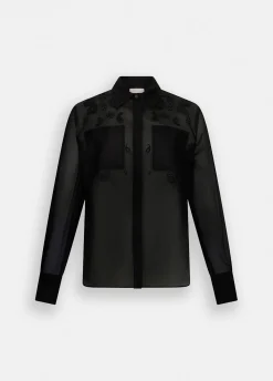 Camicia in organza con ricami