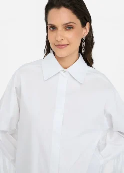 Camicia in popeline con frange