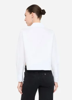 Camicia in popeline con strass