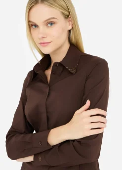 Camicia in popeline con strass