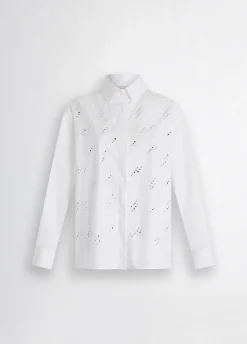 Camicia in popeline con strass