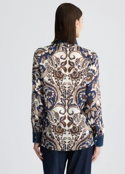 Camicia in raso stampato