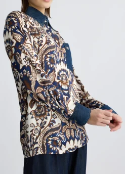Camicia in raso stampato