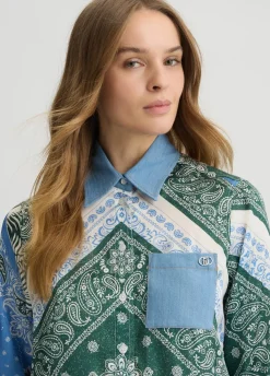 Camicia in raso stampato