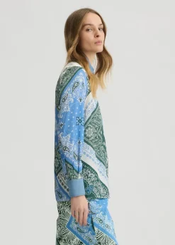 Camicia in raso stampato