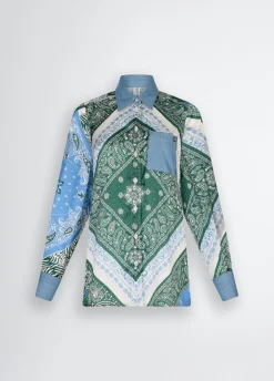 Camicia in raso stampato