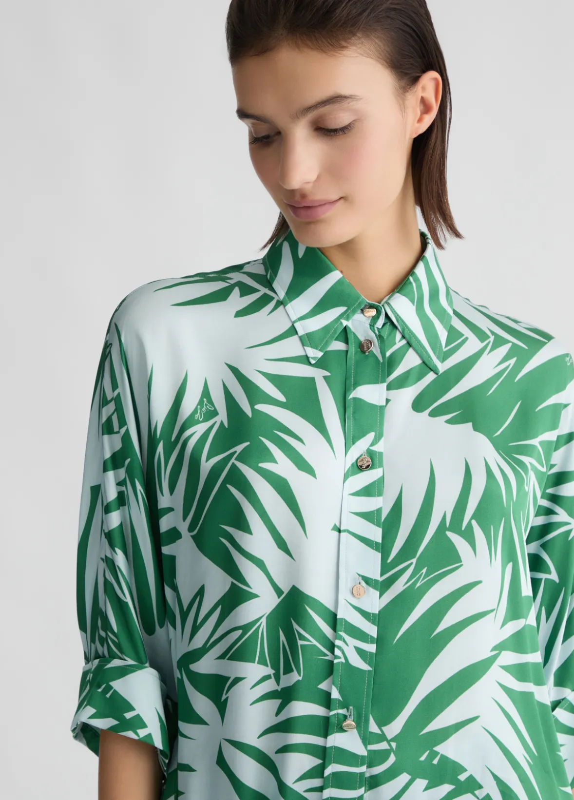 Camicia in raso stampato