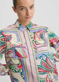 Camicia in raso stampato