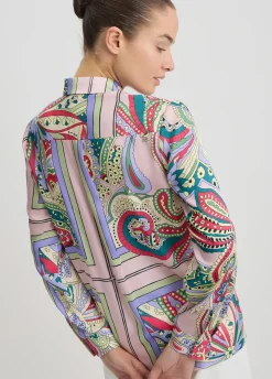 Camicia in raso stampato