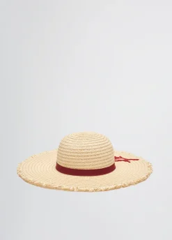 Cappello in rafia con logo