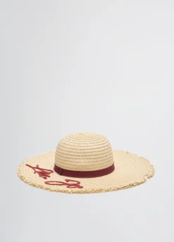 Cappello in rafia con logo