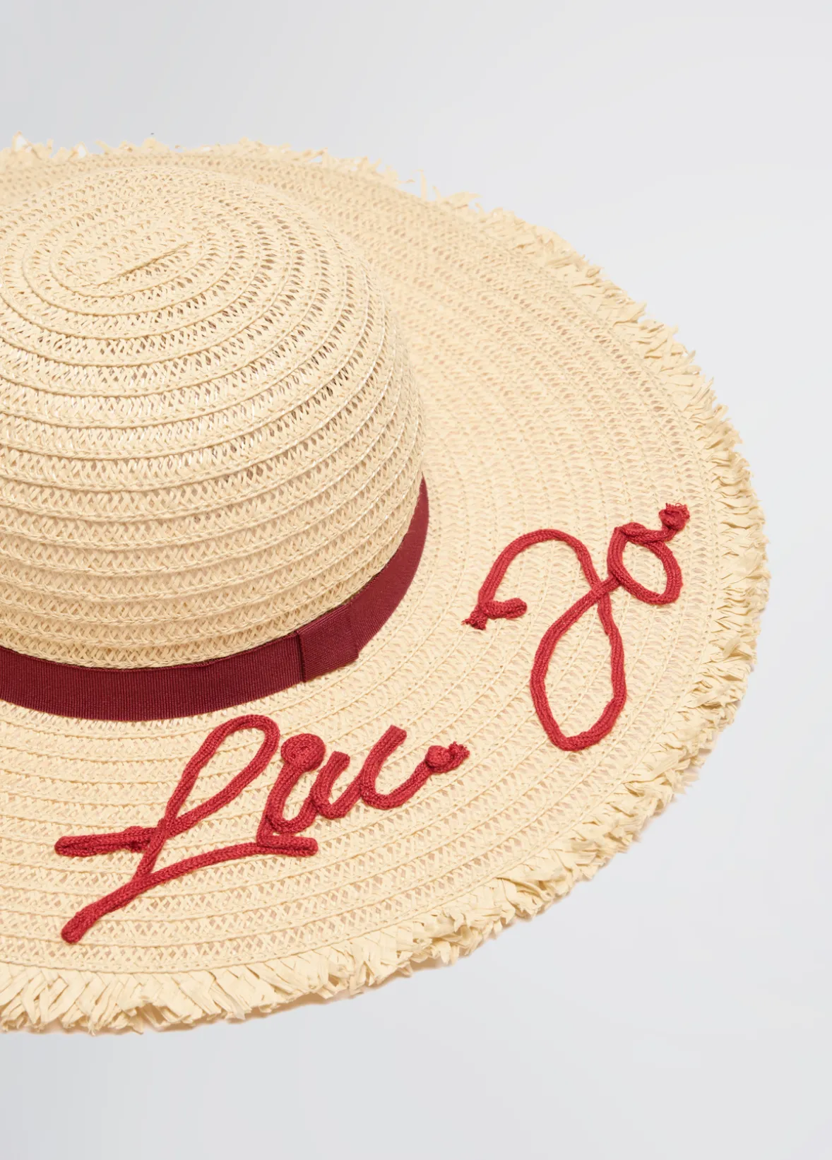 Cappello in rafia con logo