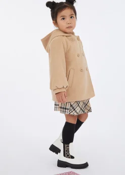 Cappotto doppiopetto con cappuccio
