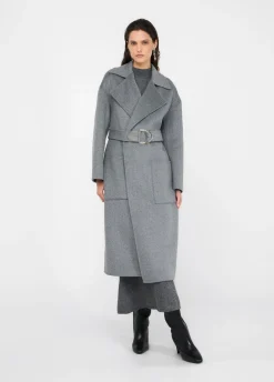 Cappotto in lana con cintura