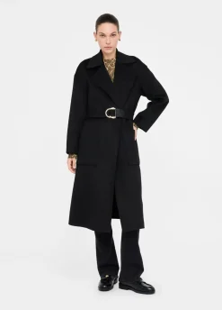 Cappotto in lana con cintura