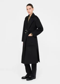 Cappotto in lana con cintura