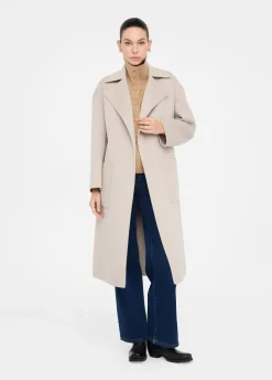 Cappotto in lana con cintura