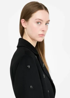 Cappotto in lana con ricami gioiello