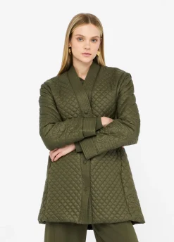 Cappotto in nylon trapuntato con cintura