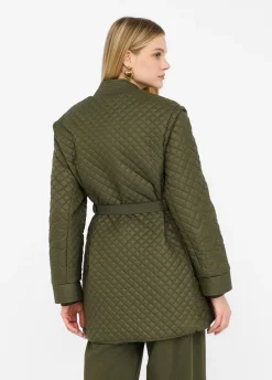 Cappotto in nylon trapuntato con cintura