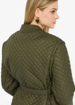 Cappotto in nylon trapuntato con cintura