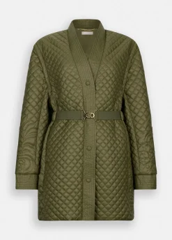 Cappotto in nylon trapuntato con cintura