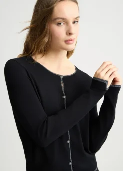 Cardigan con bottoni gioiello