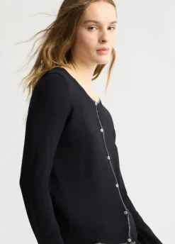 Cardigan con bottoni gioiello