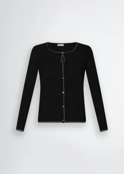 Cardigan con bottoni gioiello