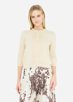 Cardigan con dettagli in pizzo