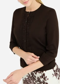 Cardigan con dettagli in pizzo